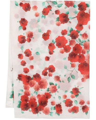 Magda Butrym Floral-print Silk Scarf - Red