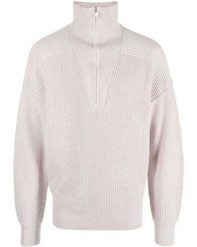 Isabel Marant Zip-up Merino Wool Sweater - White