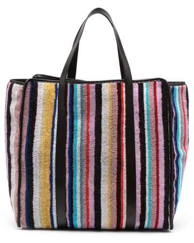 Missoni Striped Terry-cloth Tote Bag - Black