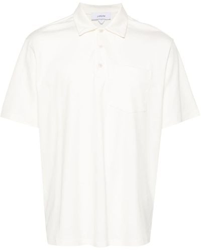 Lardini Poloshirt Met Opgestikte Zak - Wit