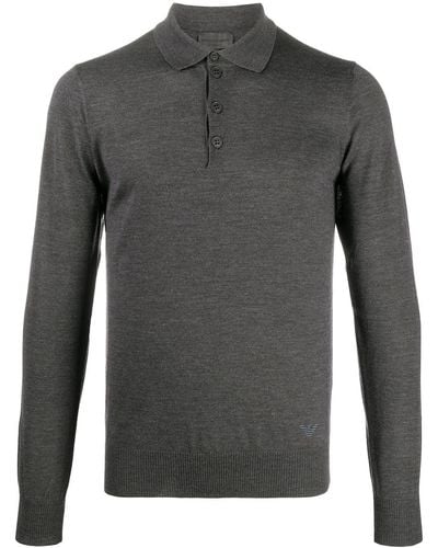 Emporio Armani Polo Collar Sweater - Gray