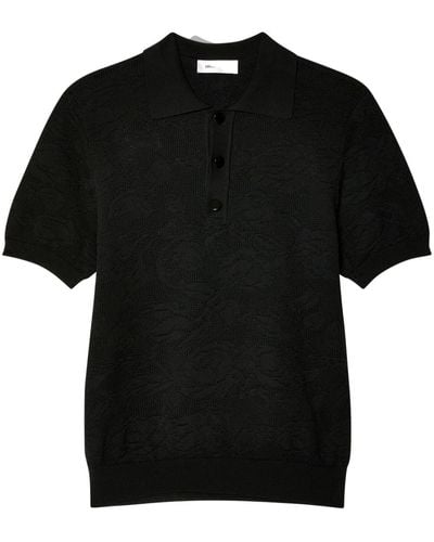 Ernest W. Baker Crochet-knit Polo Shirt - Black
