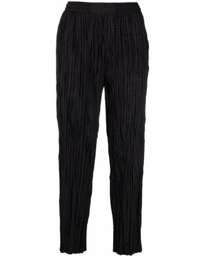 McQ Pantalon à design plissé - Noir