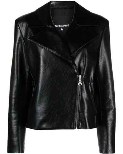 Patrizia Pepe Faux-leather Biker Jacket - Black