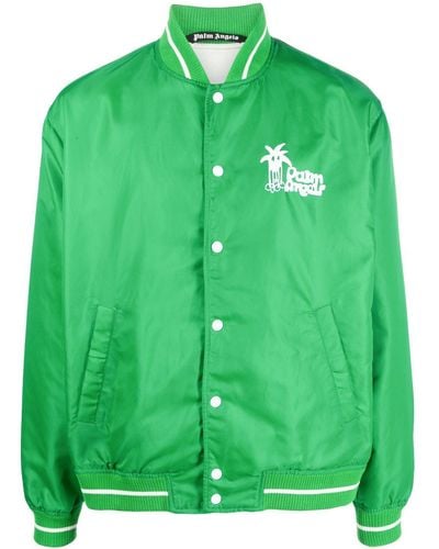 Palm Angels Bomber con stampa grafica - Verde