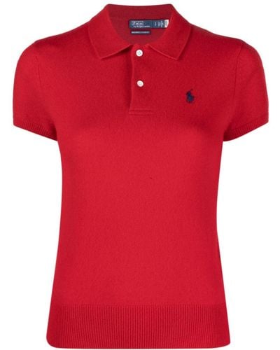 Polo Ralph Lauren Poloshirt aus Kaschmir - Rot