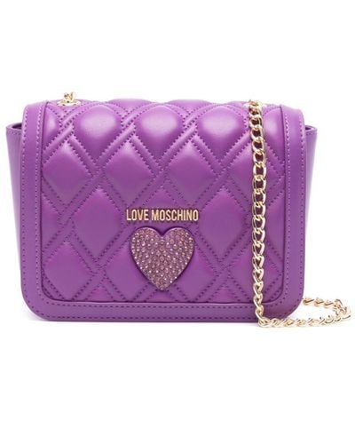 Love Moschino Umhängetasche mit Logo - Lila