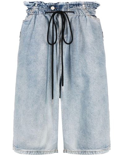 Natasha Zinko Jeans-Shorts mit Gürtel - Blau