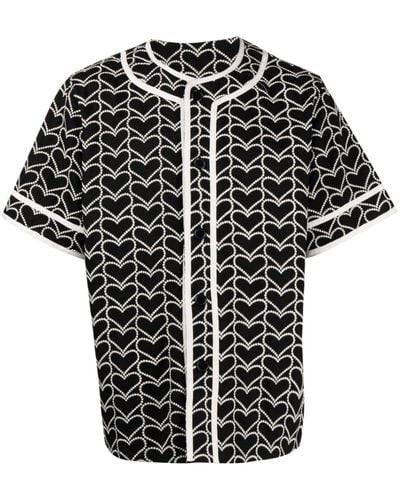Clot Heart-print Short-sleeved Shirt - Black