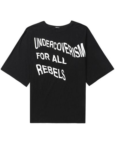 Undercover T-Shirt mit Logo-Print - Schwarz