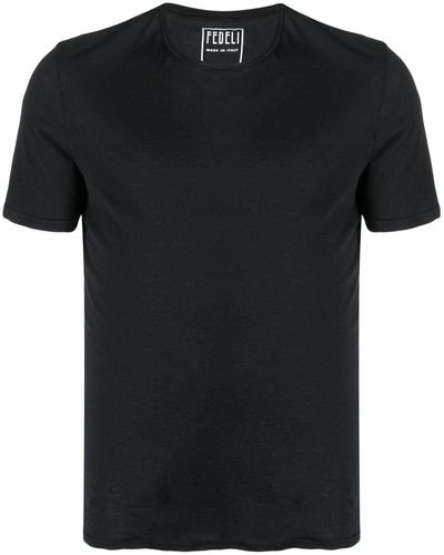 Fedeli Crew-neck Cotton T-shirt - Black