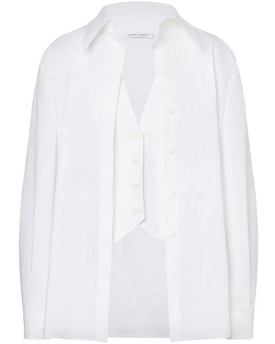 Alberta Ferretti Layered Poplin Shirt - White