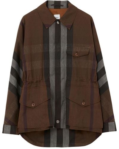 Burberry Check Field Jacket - Brown