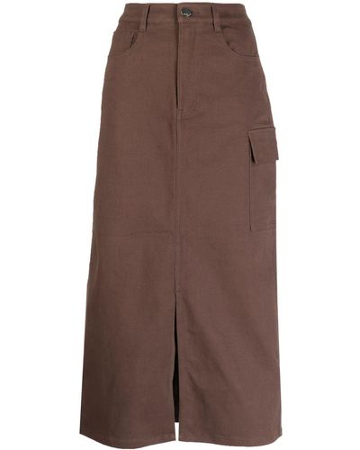 B+ AB High-waisted Midi Skirt - Brown