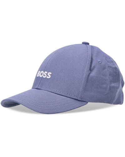 BOSS Logo-embroidered Cotton Baseball Cap - Blue
