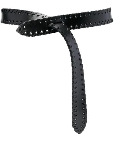 Isabel Marant Lecce Whipstitch-trim Leather Belt - Black