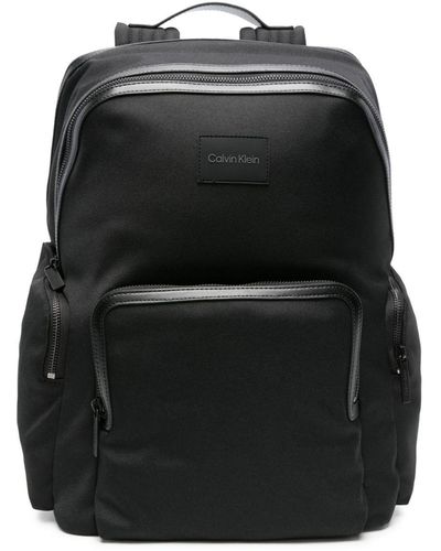 Calvin Klein Logo-patch Laptop Backpack - Black