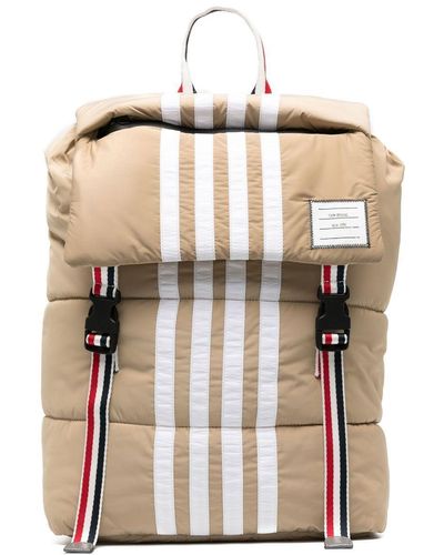 Thom Browne Gepolsterter Rucksack mit Streifen - Weiß