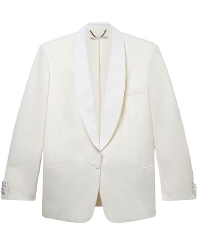 Stella McCartney Shawl-Collar Wool Blazer - White