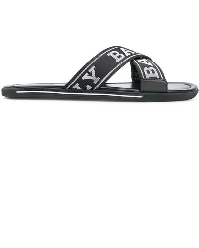 Bally Bonks Sandalen Met Logoband - Zwart