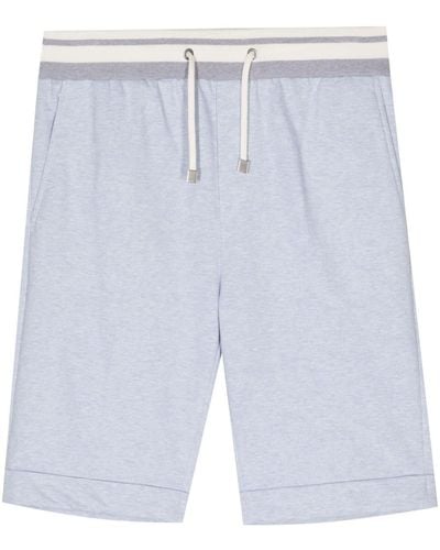 Peserico Drawstring-waist Jersey Shorts - Blue