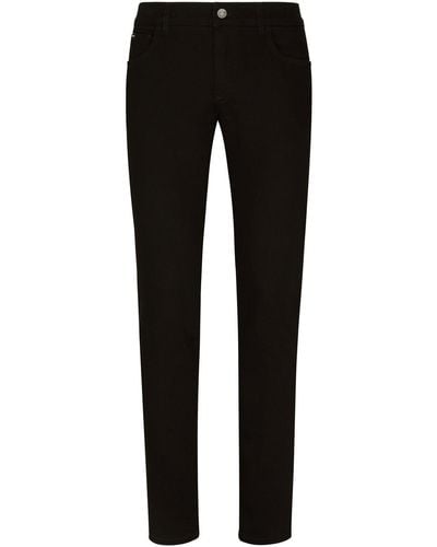 Dolce & Gabbana Skinny Jeans Met Logo-applicatie - Zwart