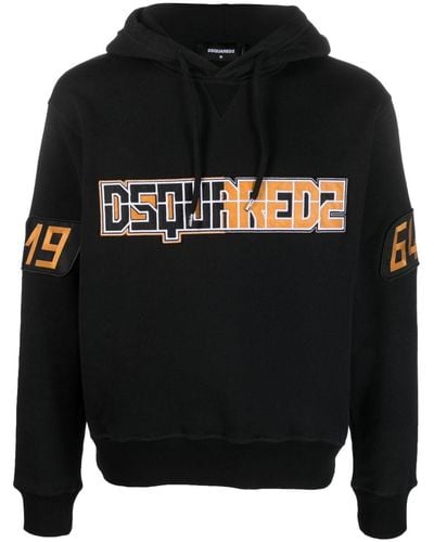 DSquared² Logo-print Drawstring Hoodie - Black