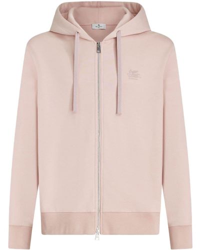 Etro Logo-embroidered Hoodie - Pink