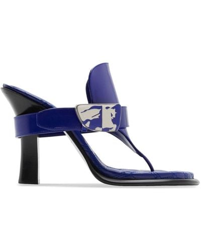 Burberry Bay Leather Sandals - Blue