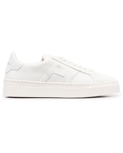 Santoni Lace-up Low-top Trainers - White