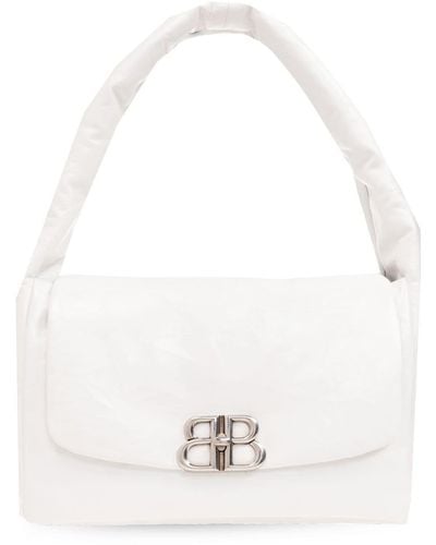 Balenciaga Monaco M Shoulder Bag - White
