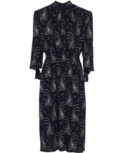 Prada Graphic-print Crepe Shirtdress - Black