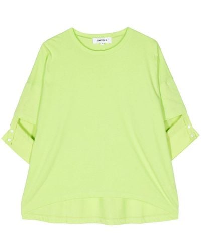 Enfold T-Shirt im Layering-Look - Grün