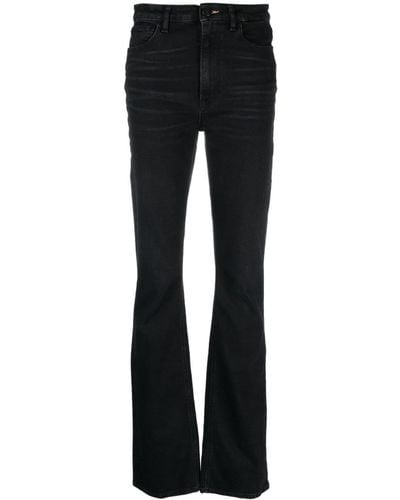 3x1 Washed-denim Mid-rise Flared Jeans - Black