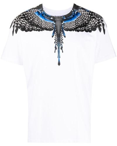 Marcelo Burlon T-Shirt mit Flügel-Print - Blau