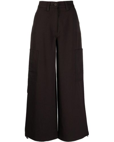 Sunnei High-waist Wide-leg Trousers - Black