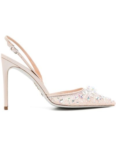 Rene Caovilla Cinderella 105Mm Leather Court Shoes - Pink