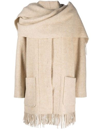 Isabel Marant Faty Fringed Knitted Coat - Natural
