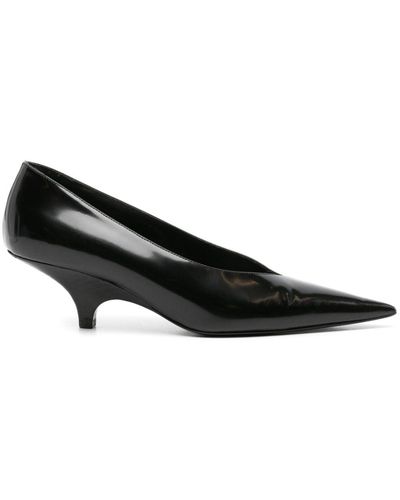 Totême 55mm Pointed-toe Leather Court Shoes - Black