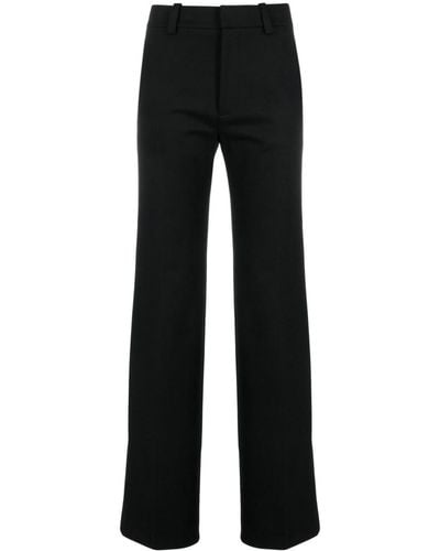 Victoria Beckham Pantalon en coton à taille haute - Noir