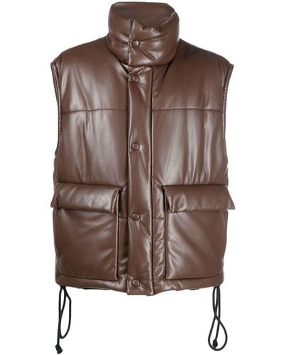 Nanushka High-neck Puffer Vest - Brown