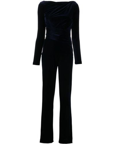 Talbot Runhof Straight-leg Velvet Jumpsuit - Black