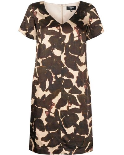 Paule Ka Camoufleurs Shift Mini Dress - Brown