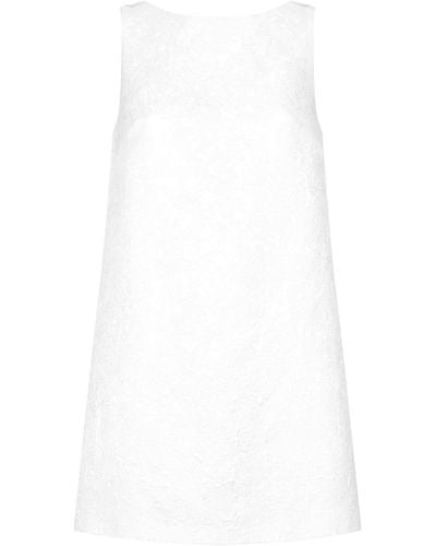 Dolce & Gabbana Brocade Sleeveless Shift Minidress - ホワイト