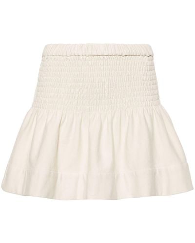 Isabel Marant Pacifica Shirred Miniskirt - Natural