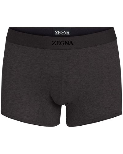 Zegna Shorts mit Logo-Bund - Schwarz