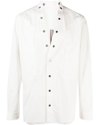 Rick Owens V-neck Long-sleeved Shirt - White