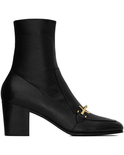 Saint Laurent Beau 75 Ankle Boots - Black