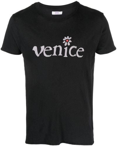 ERL T-shirt en coton à imprimé Venice - Noir