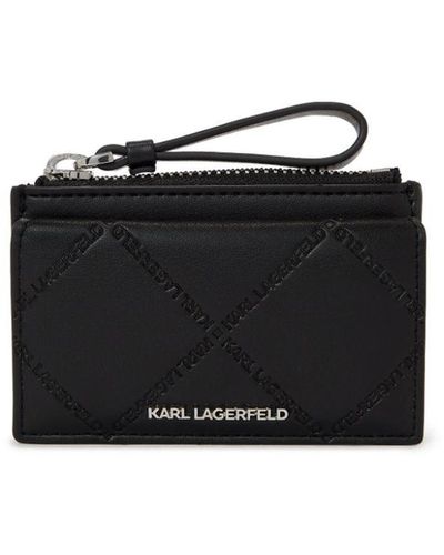 Karl Lagerfeld Porte-cartes K/Skuare zippé - Noir